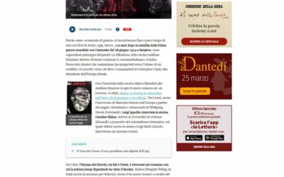 Corriere della Sera-I «sonnambuli» dell’Europa a 110 anni dalla Prima guerra mondiale. Su «la Lettura» in edicola e nell’App