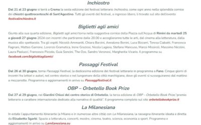 Il Libraio-Festival letterari, premi e fiere del libro 2024: il calendario fino all’inverno