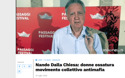 Libero Quotidiano-Nando dalla Chiesa: donne ossatura movimento collettivo antimafia