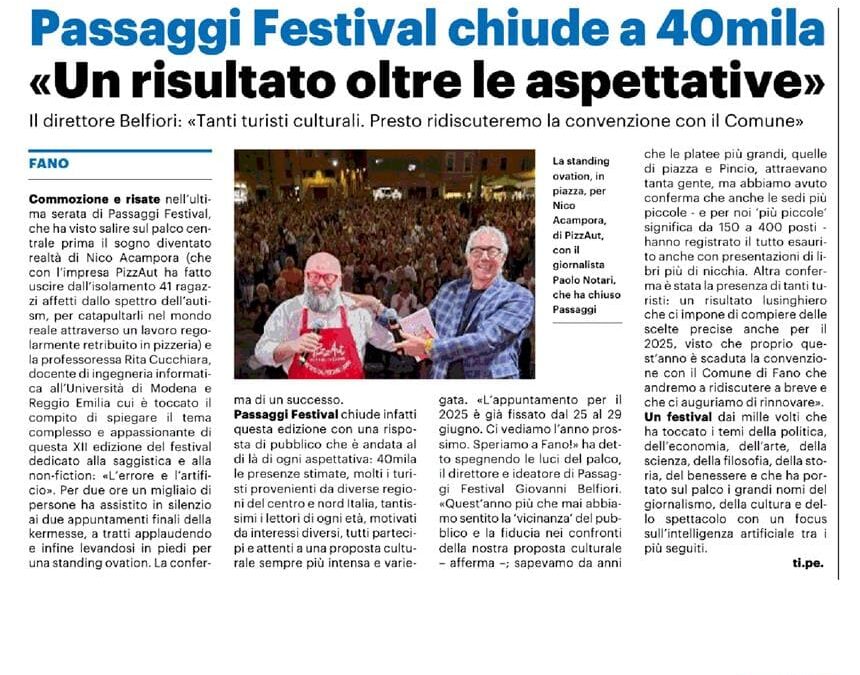 Il Resto del Carlino-Passaggi Festival chiude a 40mila “Un risultato oltre le aspettative”