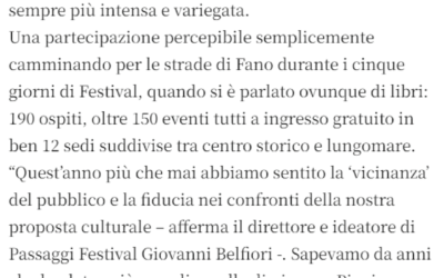 Magazine Italia-“Passaggi Festival”: 40.000 presenze a Fano, aumenta flusso turismo culturale